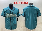 Men's Jacksonville Jaguars Custom Teal With Patch Cool Base Stitched Baseball Jersey ,baseball caps,new era cap wholesale,wholesale hats